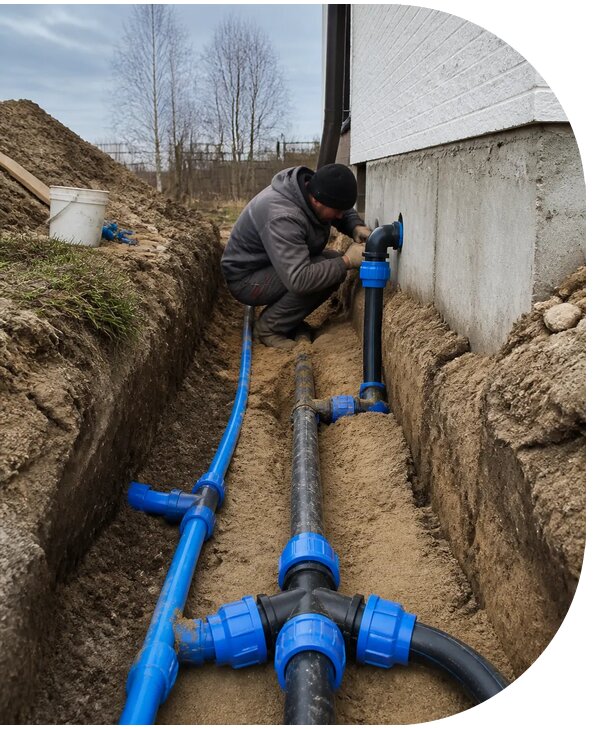 Монтаж наружного водопровода на участке под ключ в Горном-Алтайске